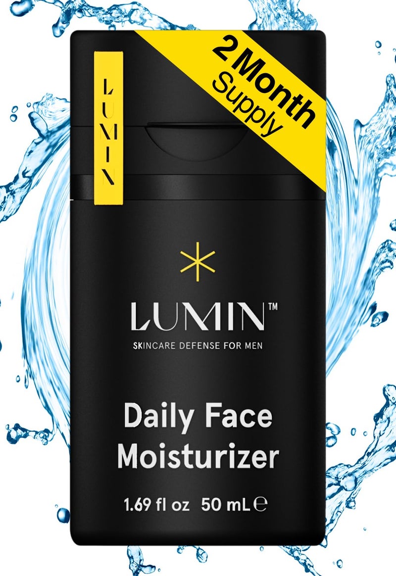 Lumin Daily Face Moisturizer for Men - Lightweight Hydrating Cream with Niacinamide, Men’s Face Lotion for Normal, Combination & Sensitive Skin, Korean Skincare, Smooth & Nourishing, 50ml - Image 1